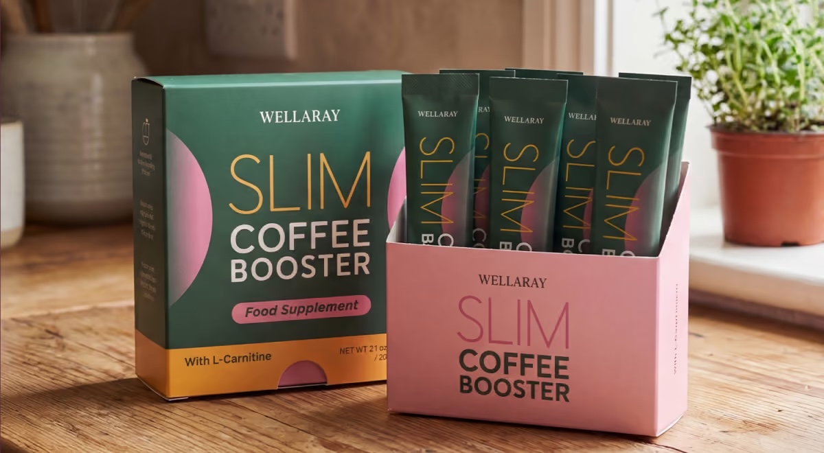 Wellaray Slim Coffee Booster boxes and sachets